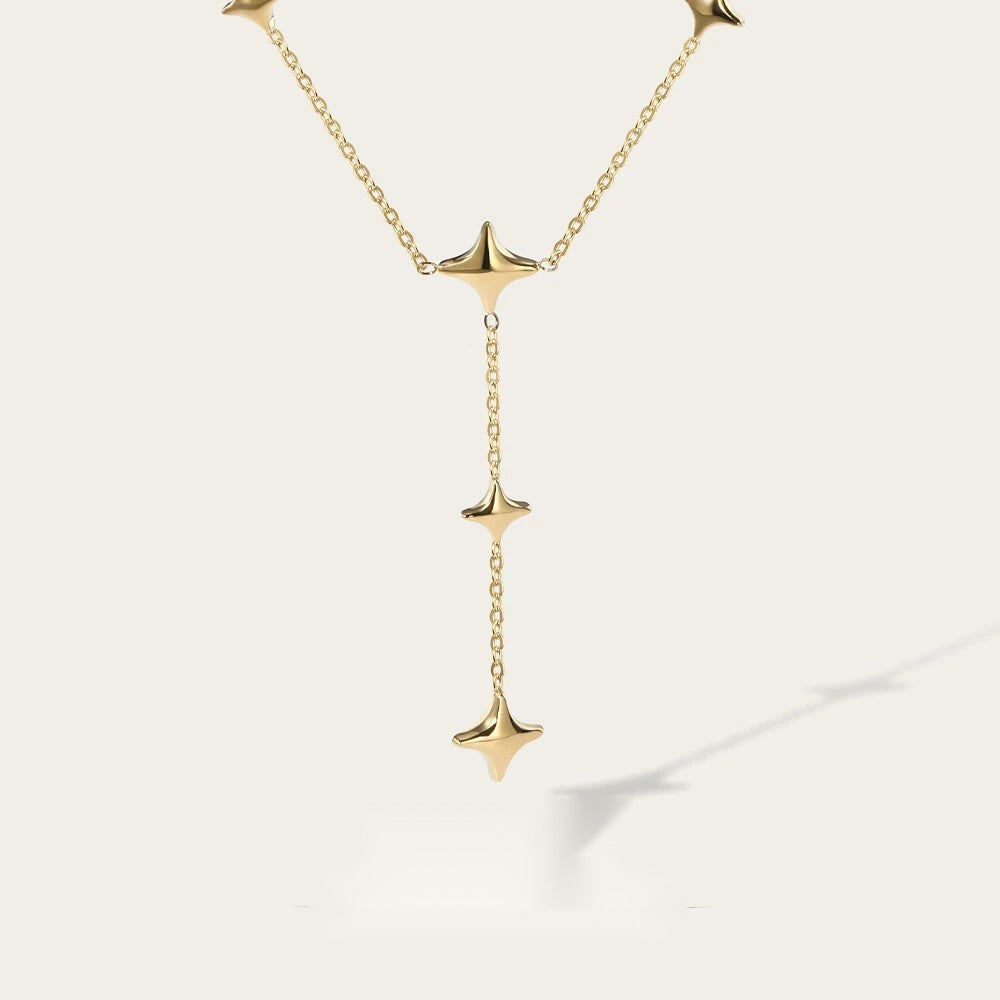 Star pendant necklace in stainless steel, a birthday jewelry gift pick