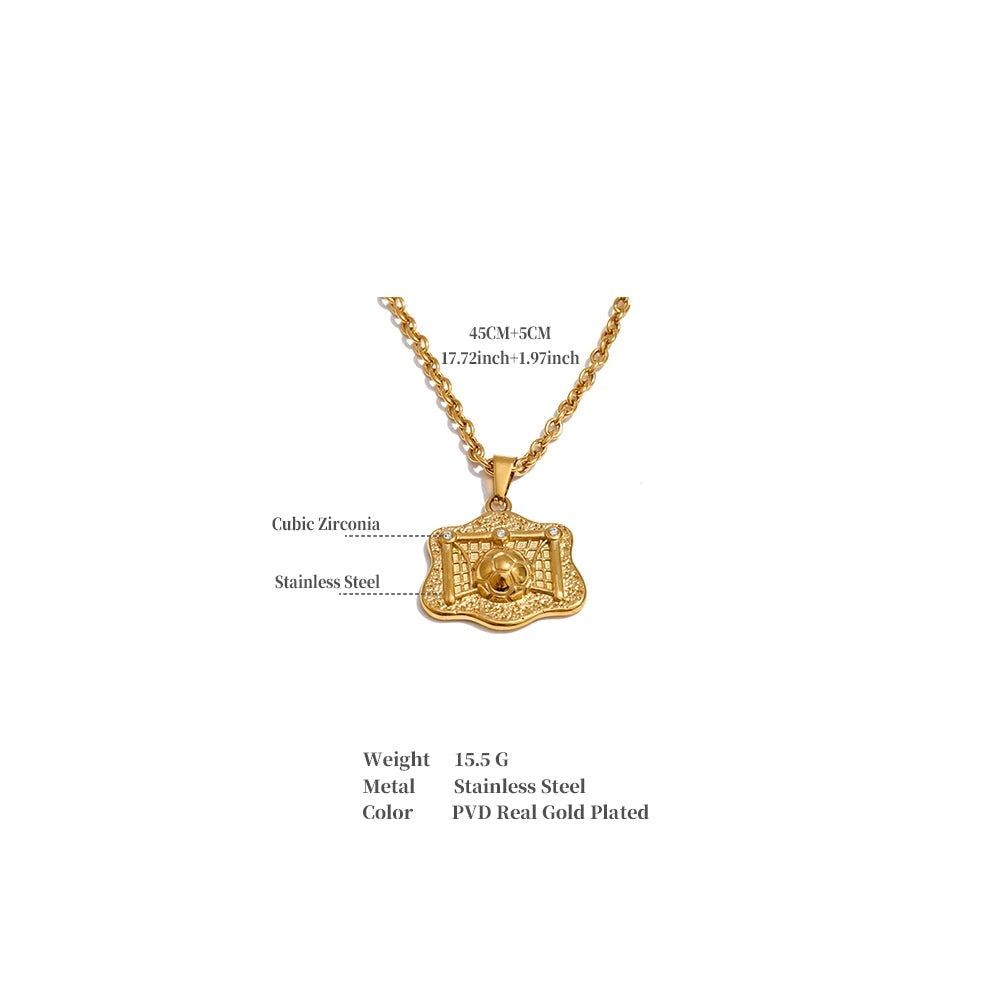 Geometric necklace in gold-plated 316L stainless steel.