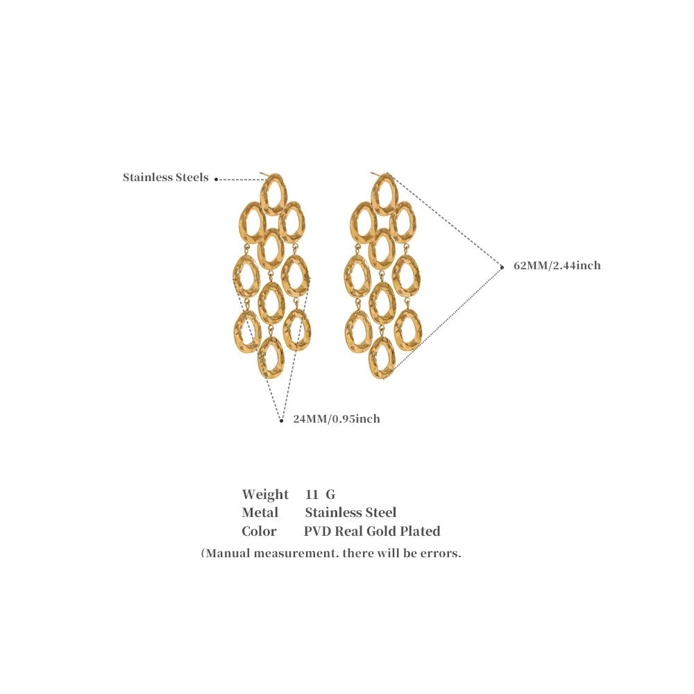 Geometric earrings in gold-plated stainless steel.