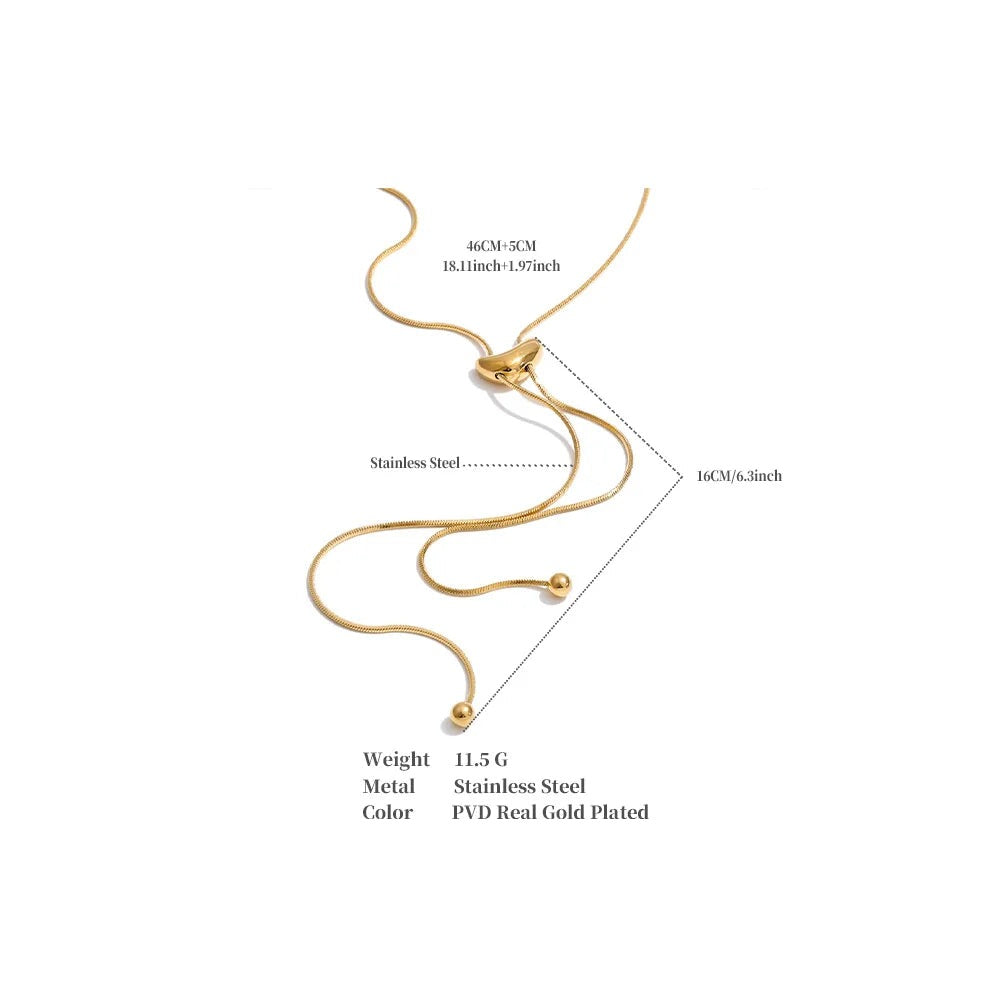 Geometric chain necklace in gold-plated stainless steel.