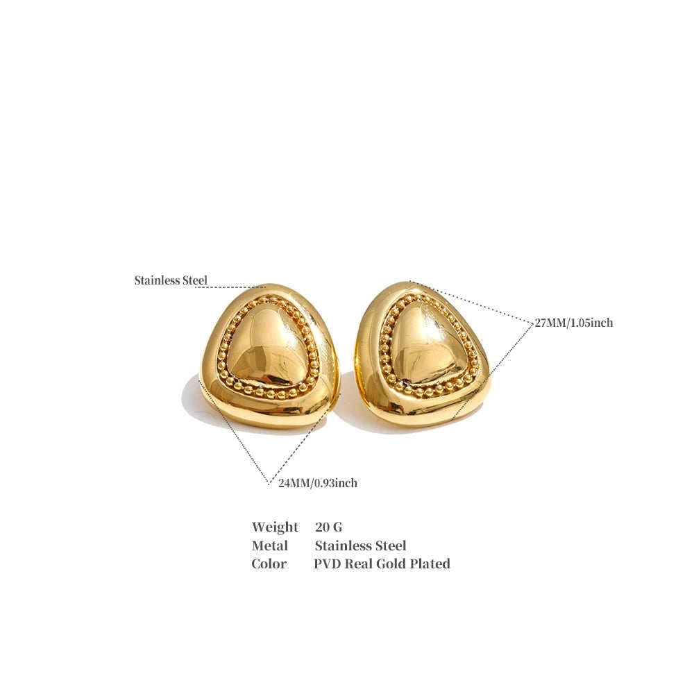 Geometric earrings in gold-plated stainless steel.