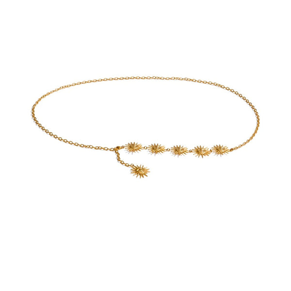 Gold-plated stainless steel piece of jewelry with star-shaped pendants.