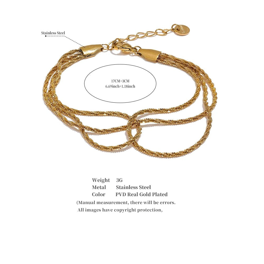 Chain Layered Bracelet — Gold-Plated Stainless Steel · PS1103