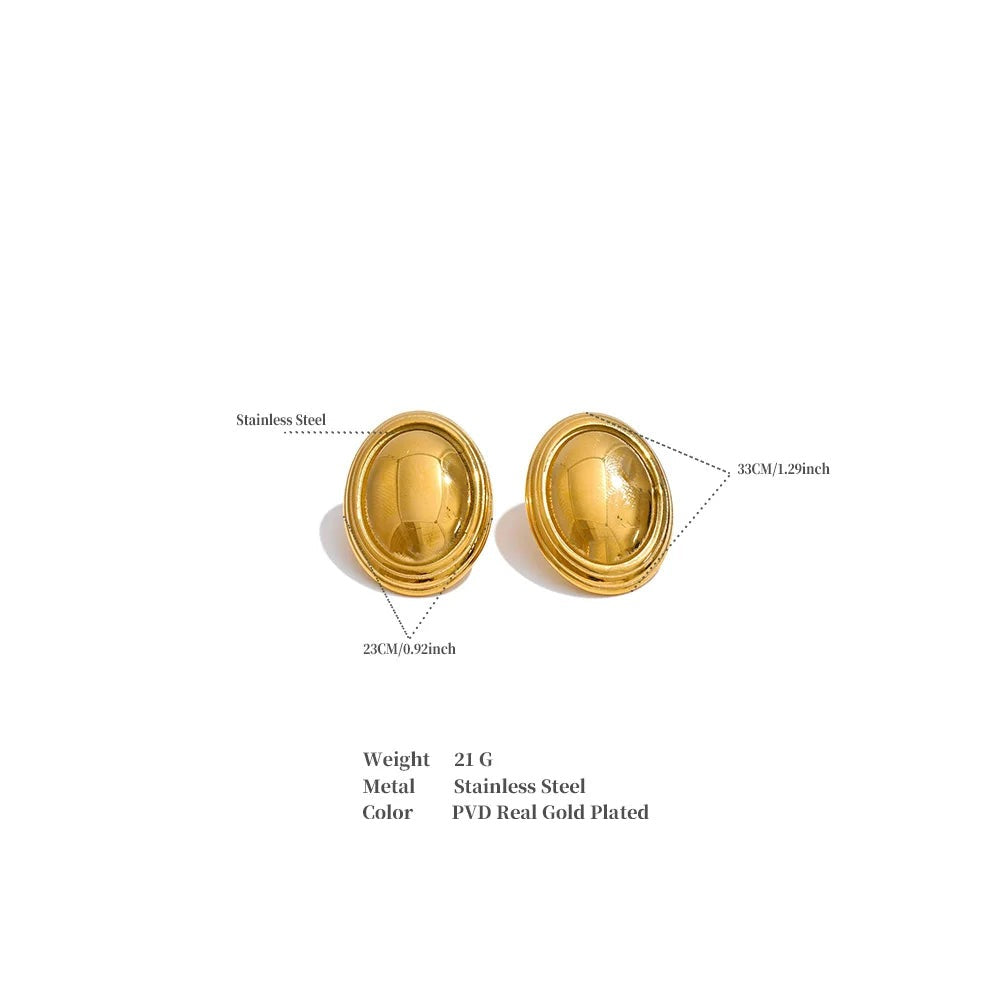 Geometric earrings in gold-plated stainless steel.