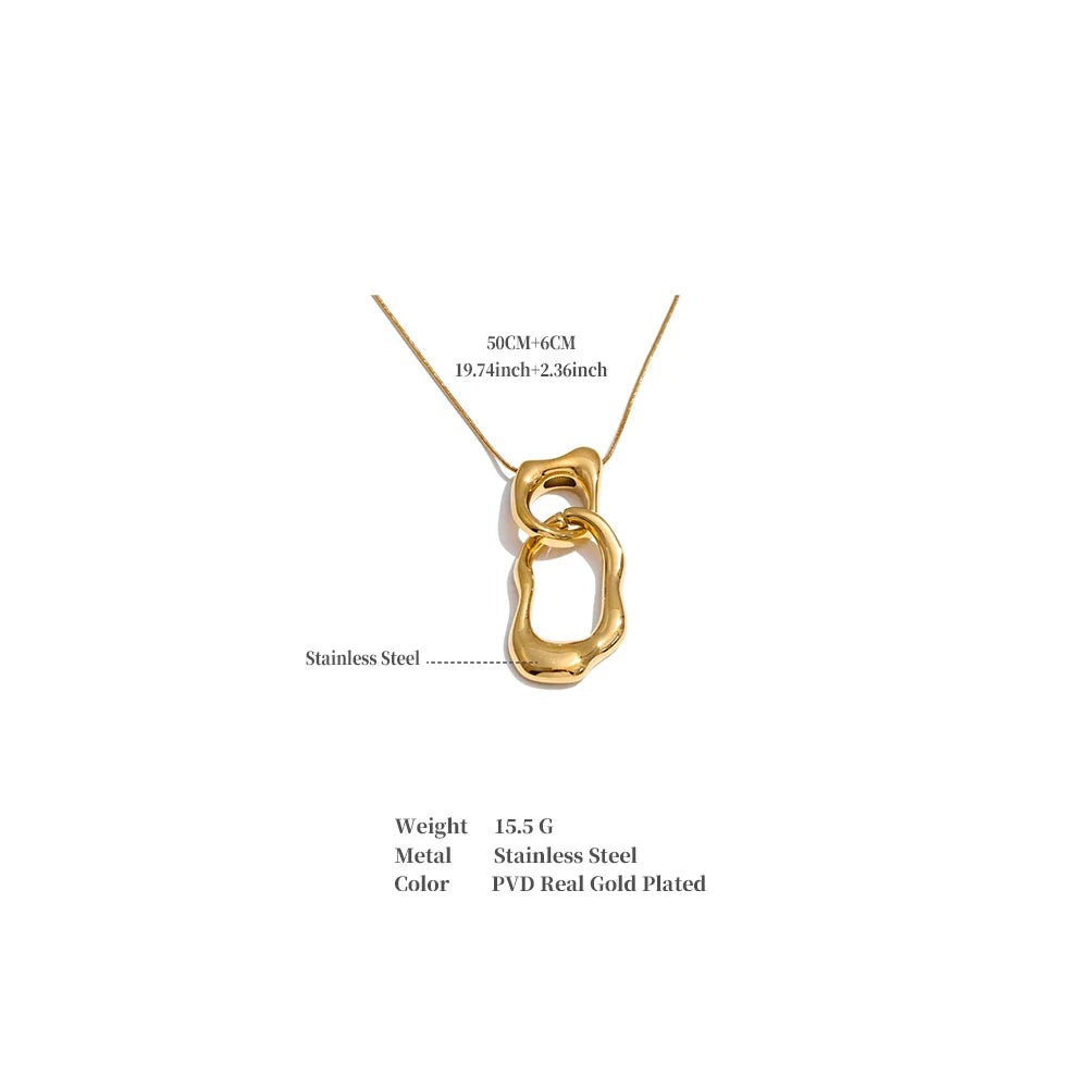Geometric necklace in gold-plated stainless steel.