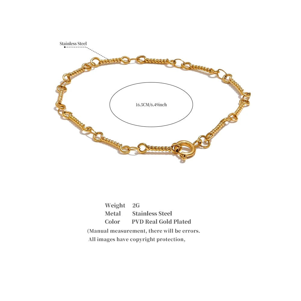 Geometric Chain Bracelet — Gold-Plated Stainless Steel · PS1667