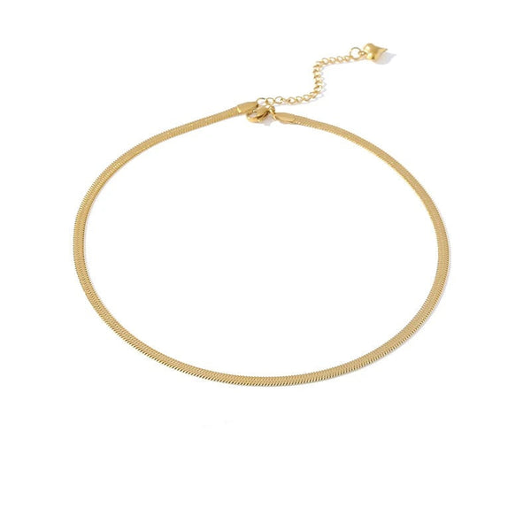 Gold-plated stainless steel necklace with a small chain link.