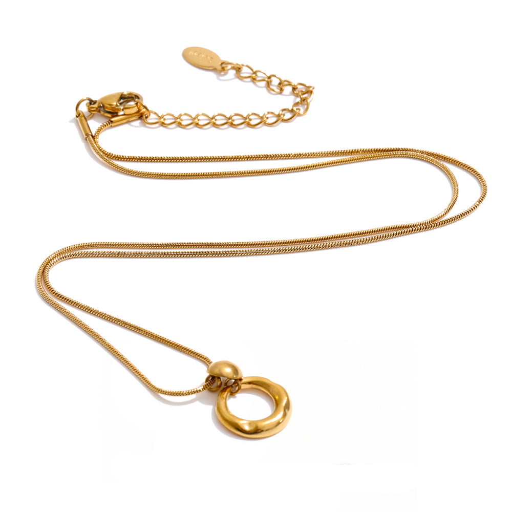 Gold-plated stainless steel necklace with a key pendant.