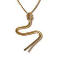 Gold-plated stainless steel necklace with a twisted rope design.