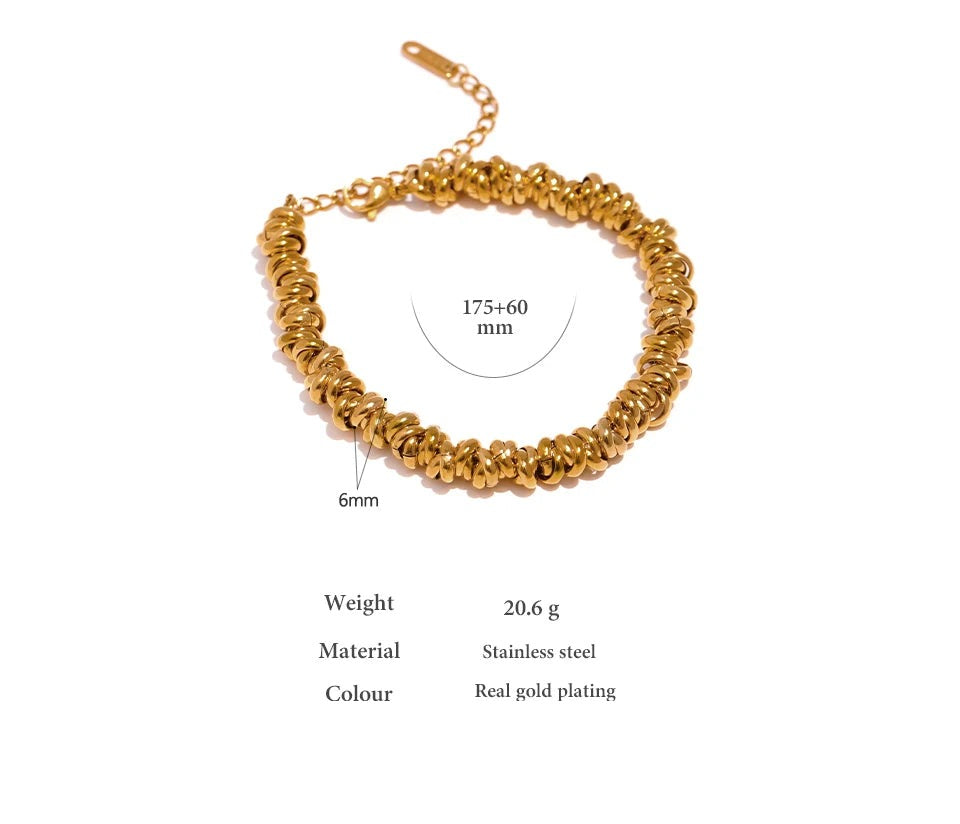 Geometric Chain Bracelet — Gold-Plated Stainless Steel · PS1932