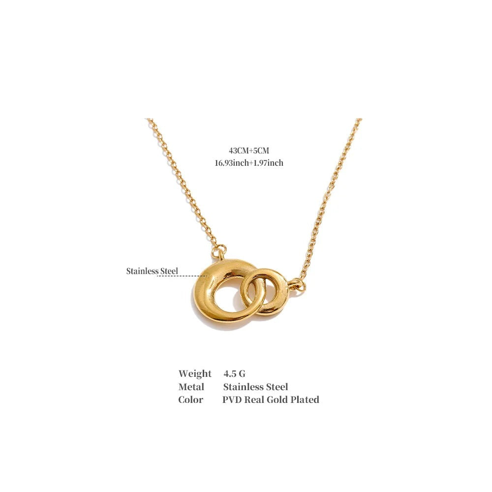 Coin geometric necklace in gold-plated stainless steel.