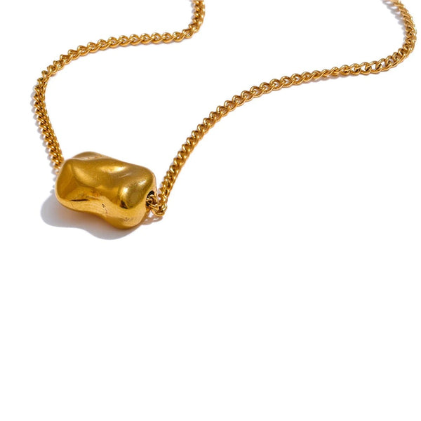 Gold-plated stainless steel necklace with a small gold-plated pendant.