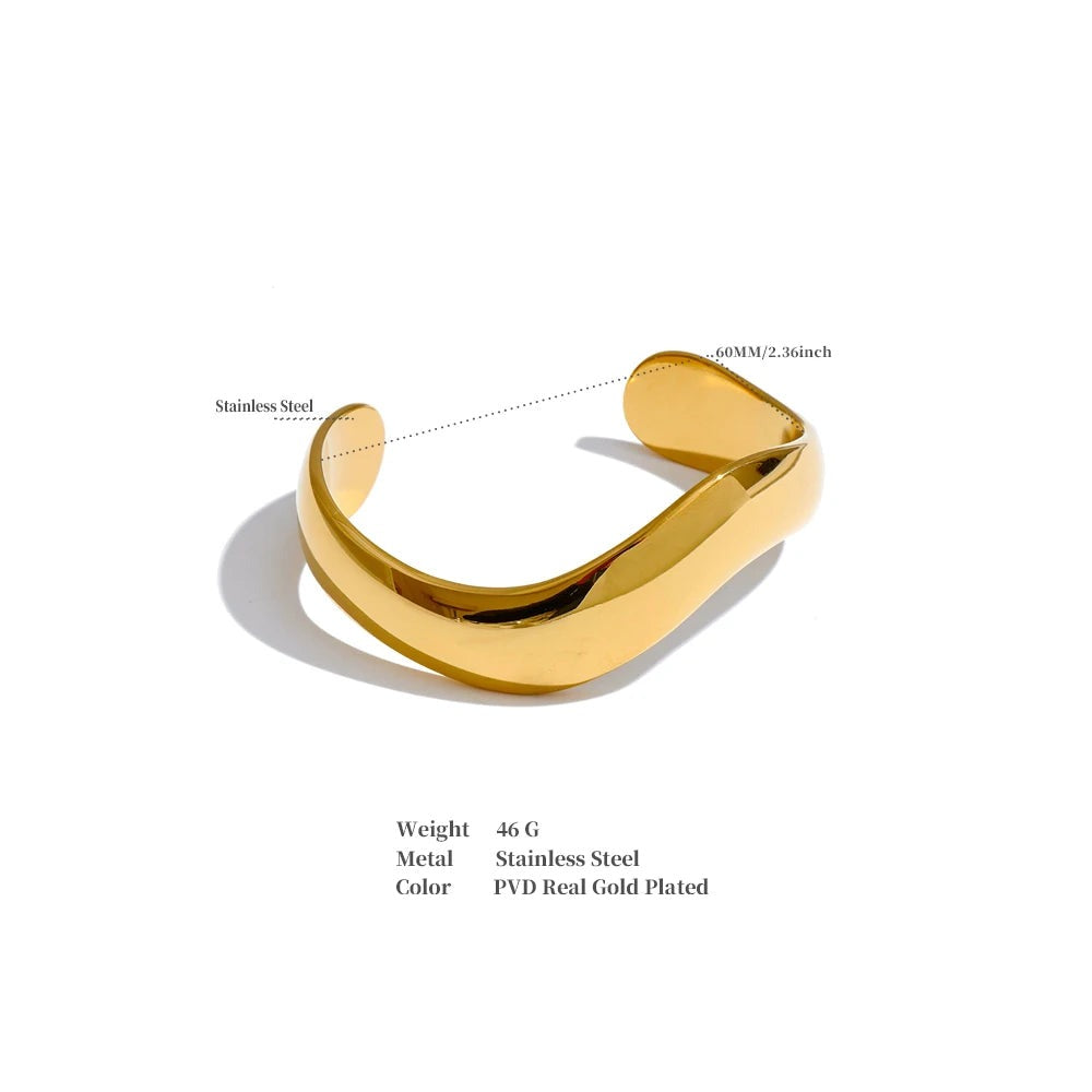Minimalist Geometric Bracelet — Gold-Plated Stainless Steel · PS1688