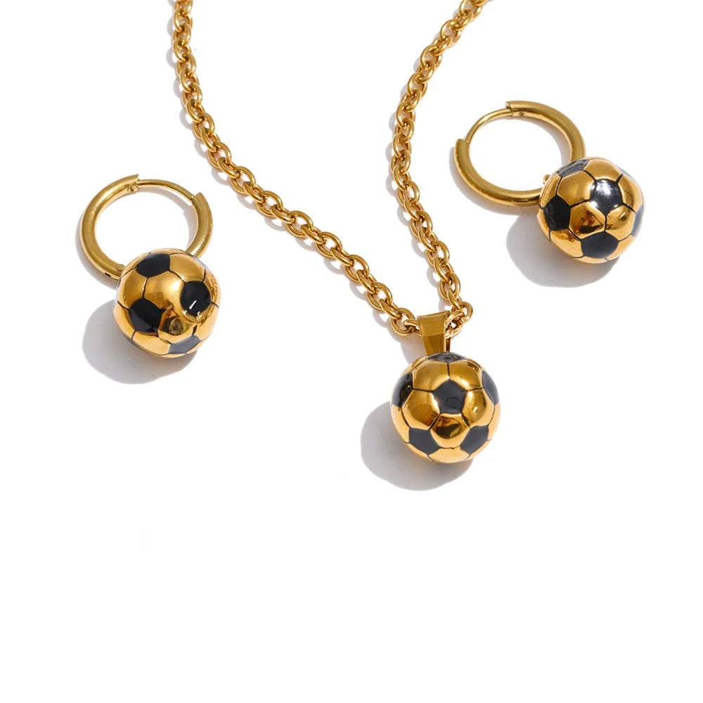 Enamel Geometric Earrings — Gold-Plated Stainless Steel with Enamel · PS1439