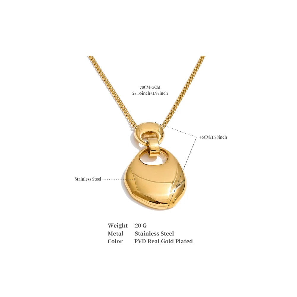 Geometric necklace in gold-plated stainless steel.