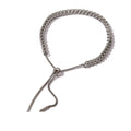 Minimalist geometric chain necklace in gold-plated stainless steel.