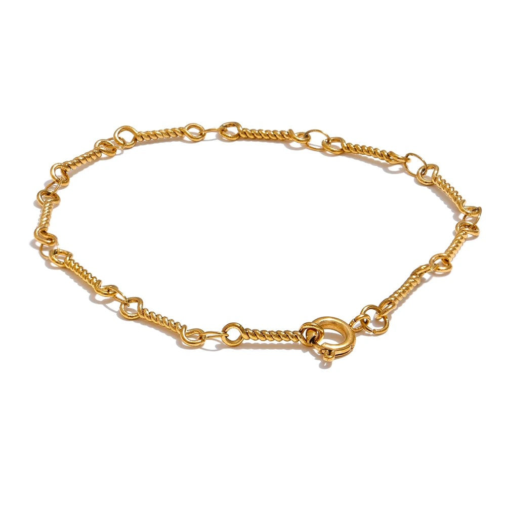 Geometric Chain Bracelet — Gold-Plated Stainless Steel · PS1667
