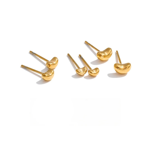 Gold-plated stainless steel earrings with a simple design.