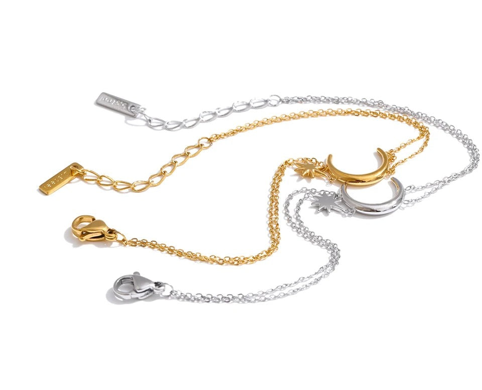 Moon Sun Chain Bracelet — Gold-Plated Stainless Steel · PS1073