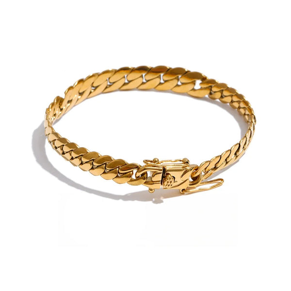 Geometric Chain Bracelet — Gold-Plated Stainless Steel · PS1766
