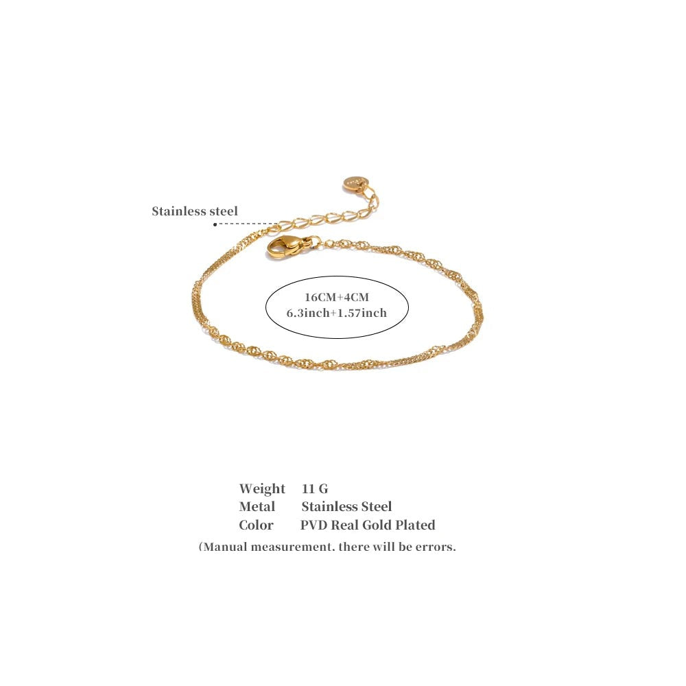 Geometric Chain Bracelet — Gold-Plated Stainless Steel · PS2065