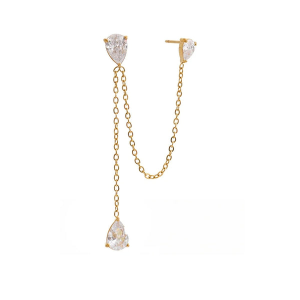 Gold-plated earrings with cubic zirconia stones.