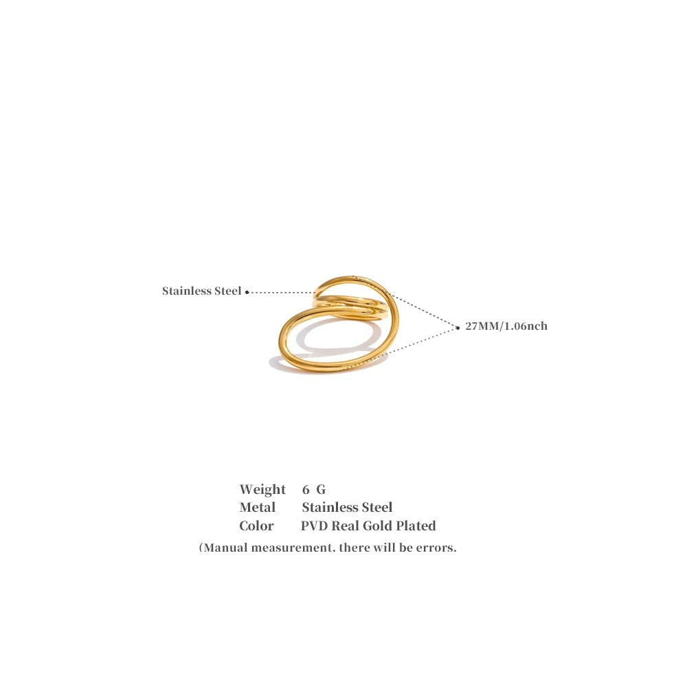 Geometric ring in 18K gold-plated stainless steel.