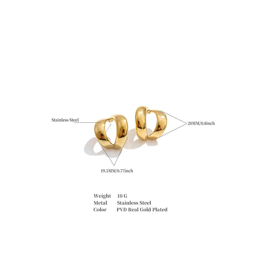 Geometric earrings in gold-plated stainless steel.