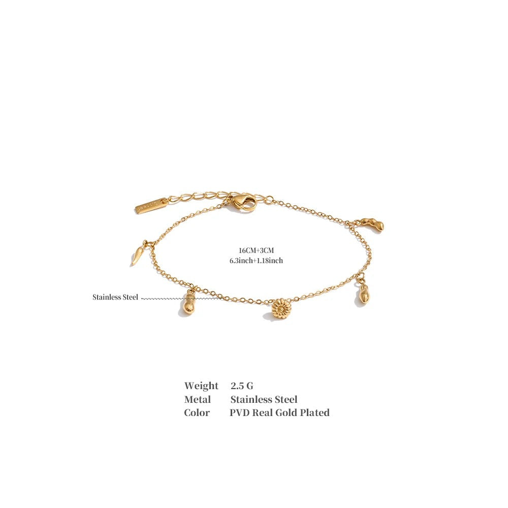 Geometric Chain Bracelet — Gold-Plated Stainless Steel · PS1061