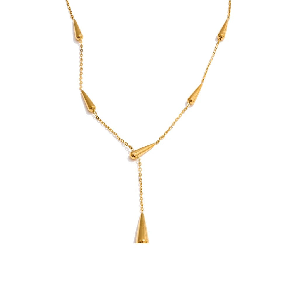 Gold-plated stainless steel necklace with a key pendant.