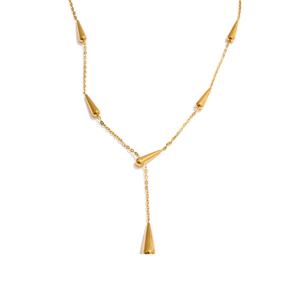 Gold-plated stainless steel necklace with a key pendant.