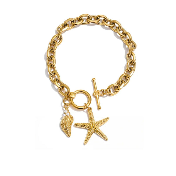 Star Geometric Bracelet — Gold-Plated Stainless Steel · PS1141