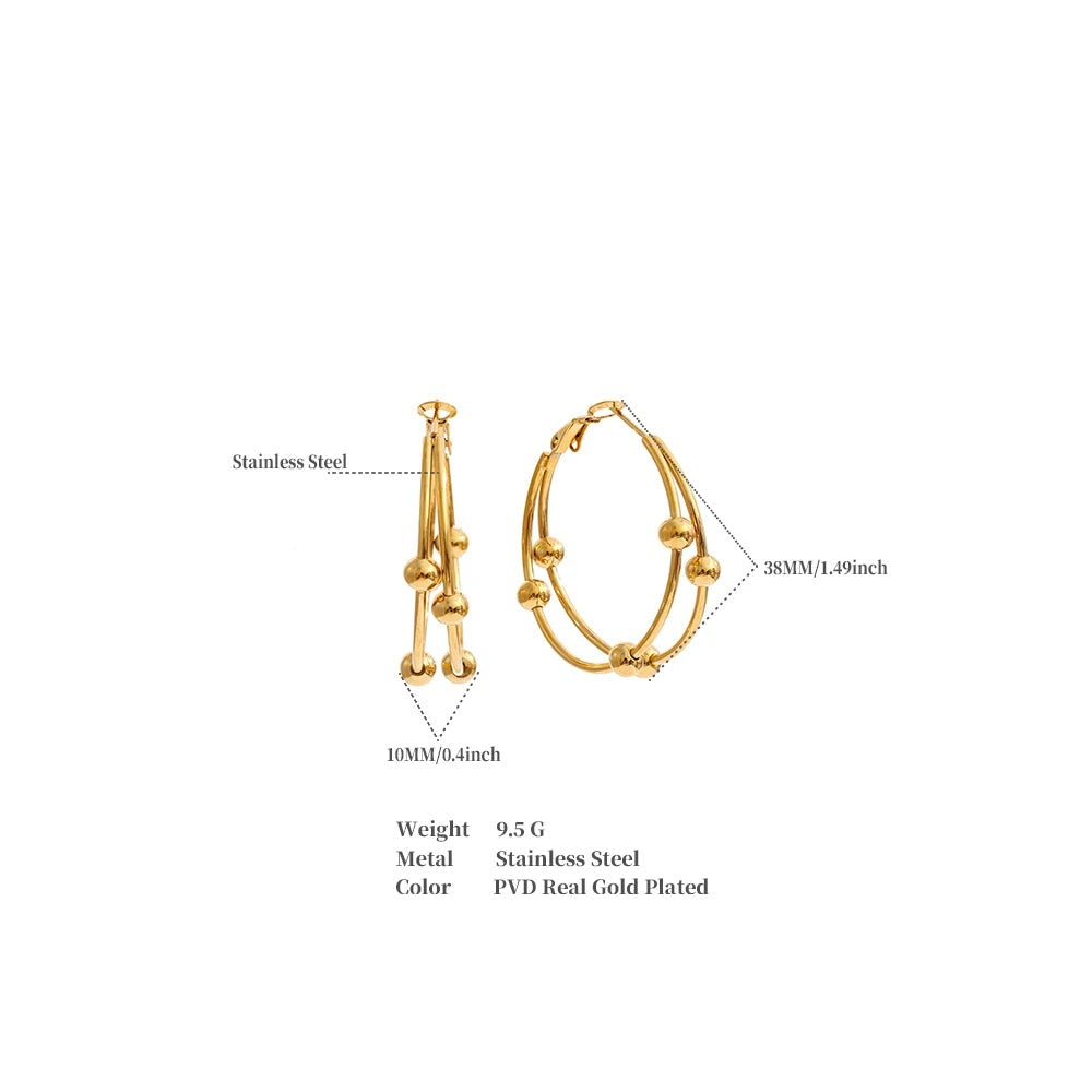 Geometric earrings in gold-plated stainless steel.
