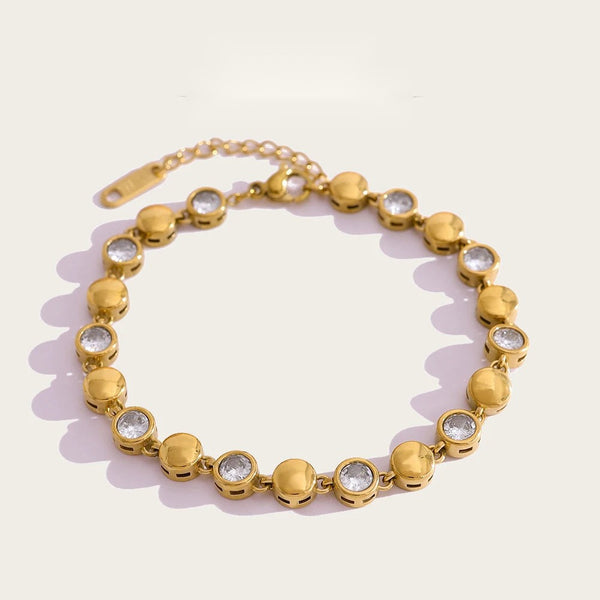 Zircon Beaded Bracelet — 316L Stainless Steel · PS394