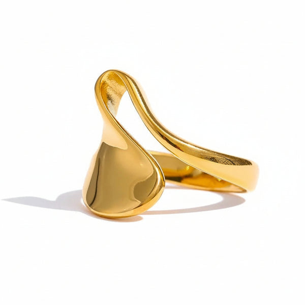 Gold-plated ring with a unique design.