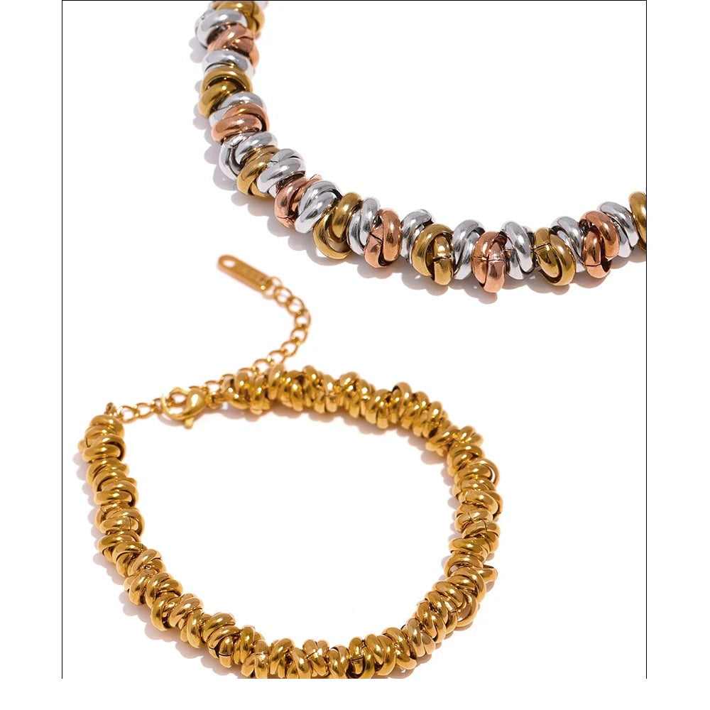 Geometric Chain Bracelet — Gold-Plated Stainless Steel · PS1932
