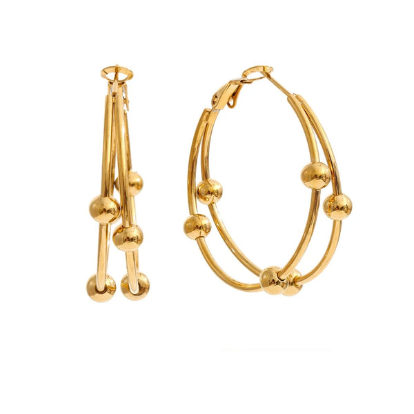 Geometric Earrings — Gold-Plated Stainless Steel · PS1532