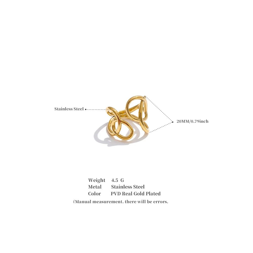 Geometric ring in gold-plated stainless steel.