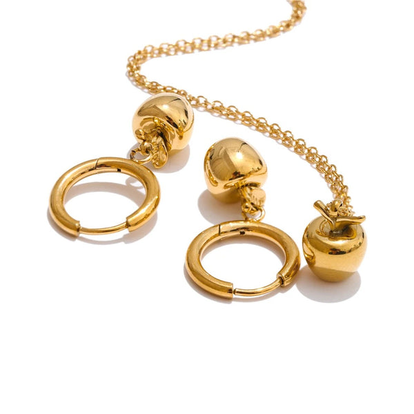 Gold-plated stainless steel earrings featuring a circular design.