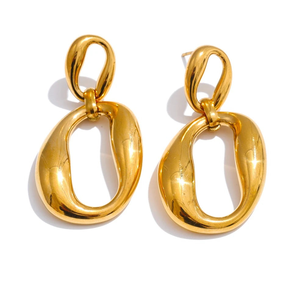 Geometric Earrings — 18K Gold-Plated Stainless Steel · PS1738