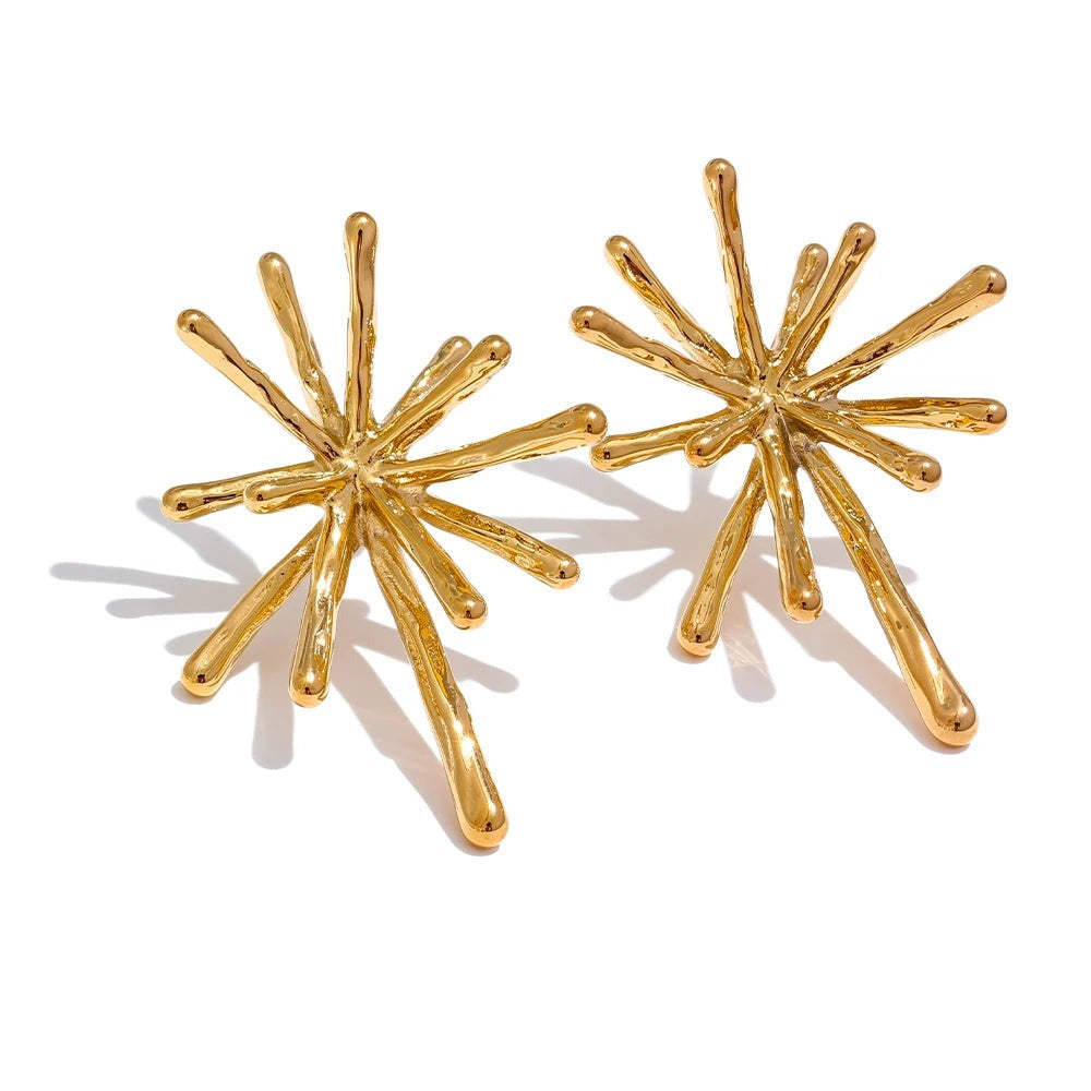 Gold-plated 316l stainless steel earrings with a starfish design.