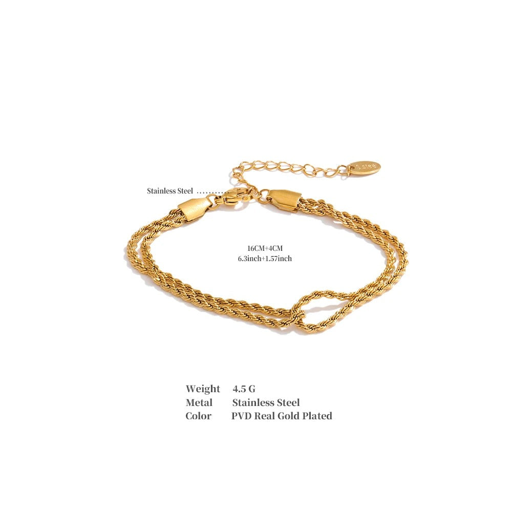 Geometric Chain Bracelet — Gold-Plated Stainless Steel · PS1027