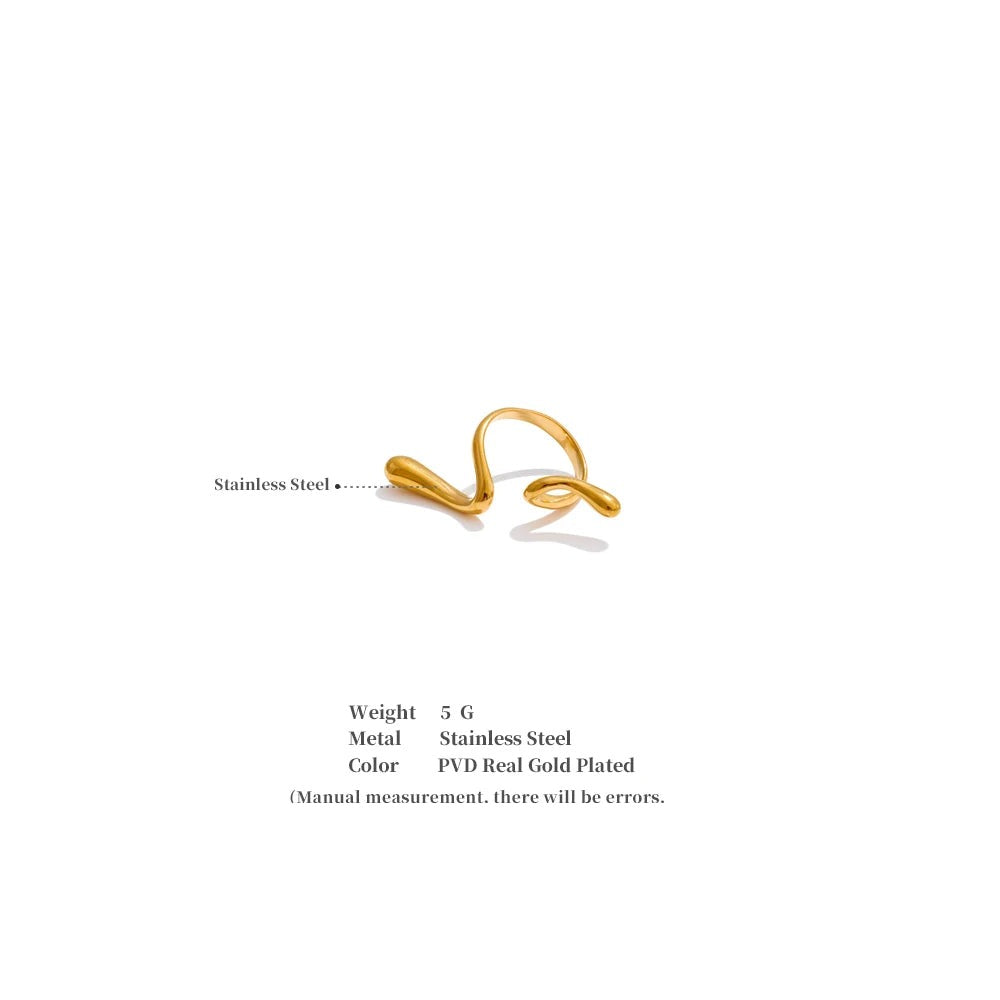 Geometric ring in 18K gold-plated stainless steel.