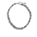 Gold-plated stainless steel necklace with natural stone accents.