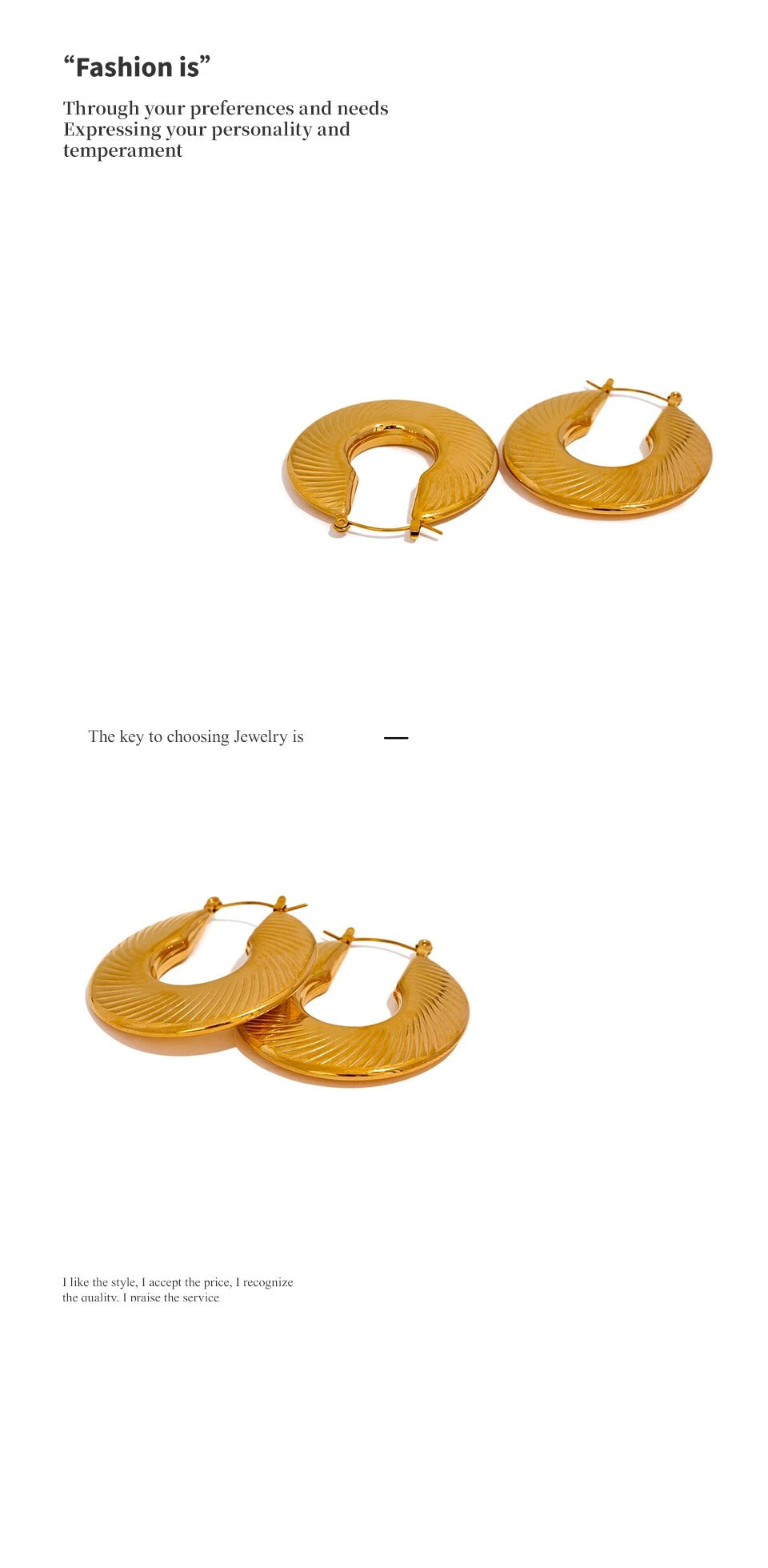 Minimalist geometric earrings in gold-plated stainless steel.