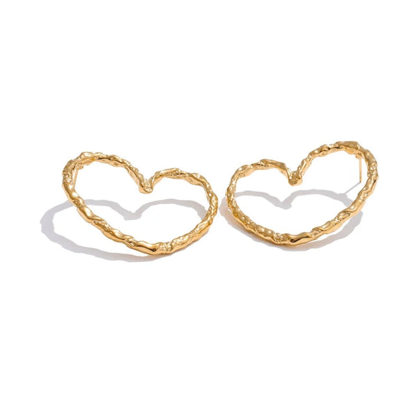 Gold-plated stainless steel heart earrings.