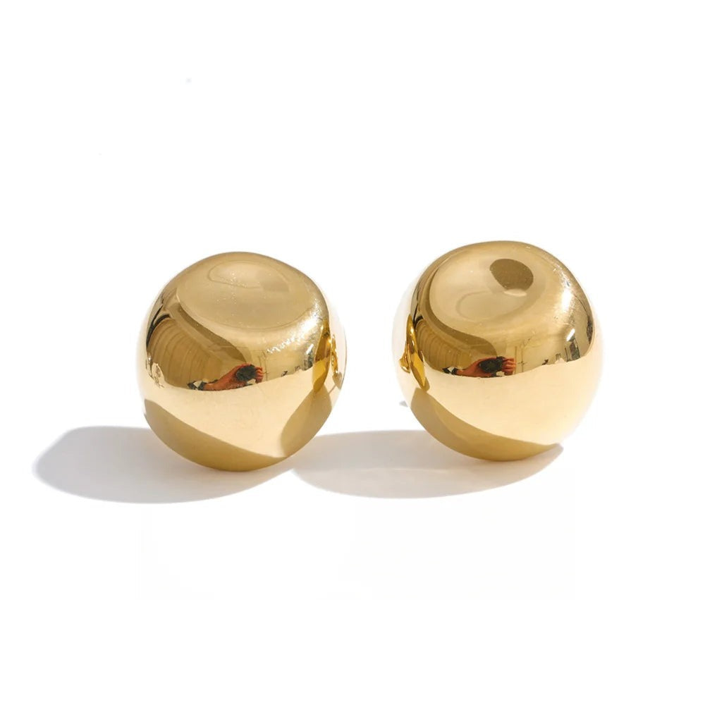 Gold-plated stainless steel earrings with a shiny finish.