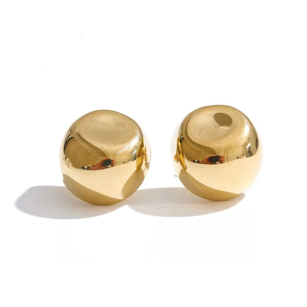 Gold-plated stainless steel earrings with a shiny finish.