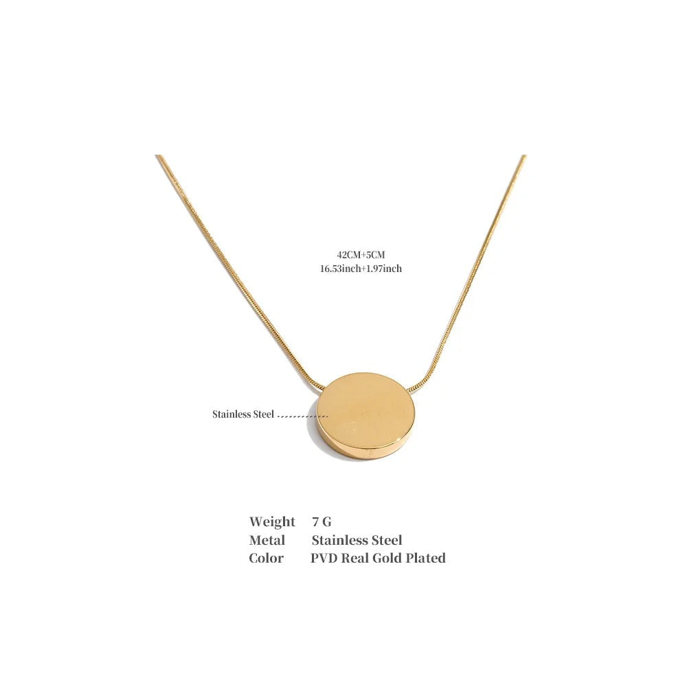 Coin geometric necklace in gold-plated stainless steel.