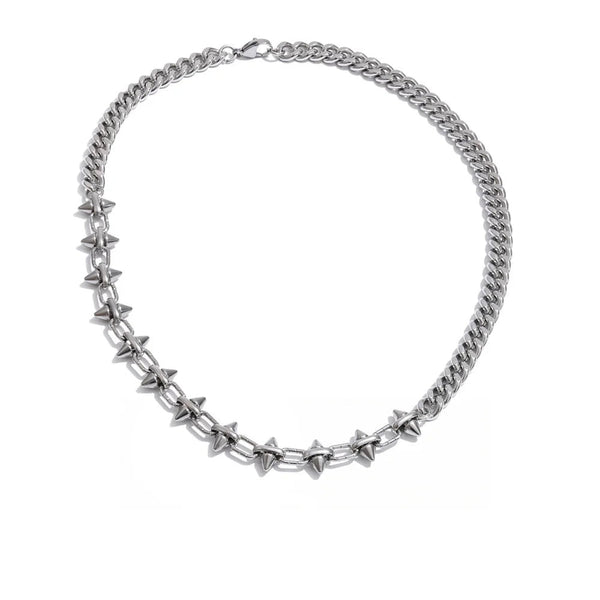 Gold-plated stainless steel necklace with star-shaped embellishments.
